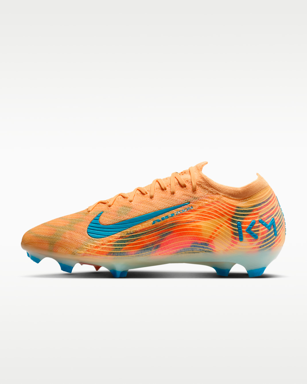 Scarpa da calcio a taglio basso per terreni compatti Nike Mercurial Vapor 16 Elite "Kylian Mbappé" - Melon Tint/Igloo/Neo Turquoise