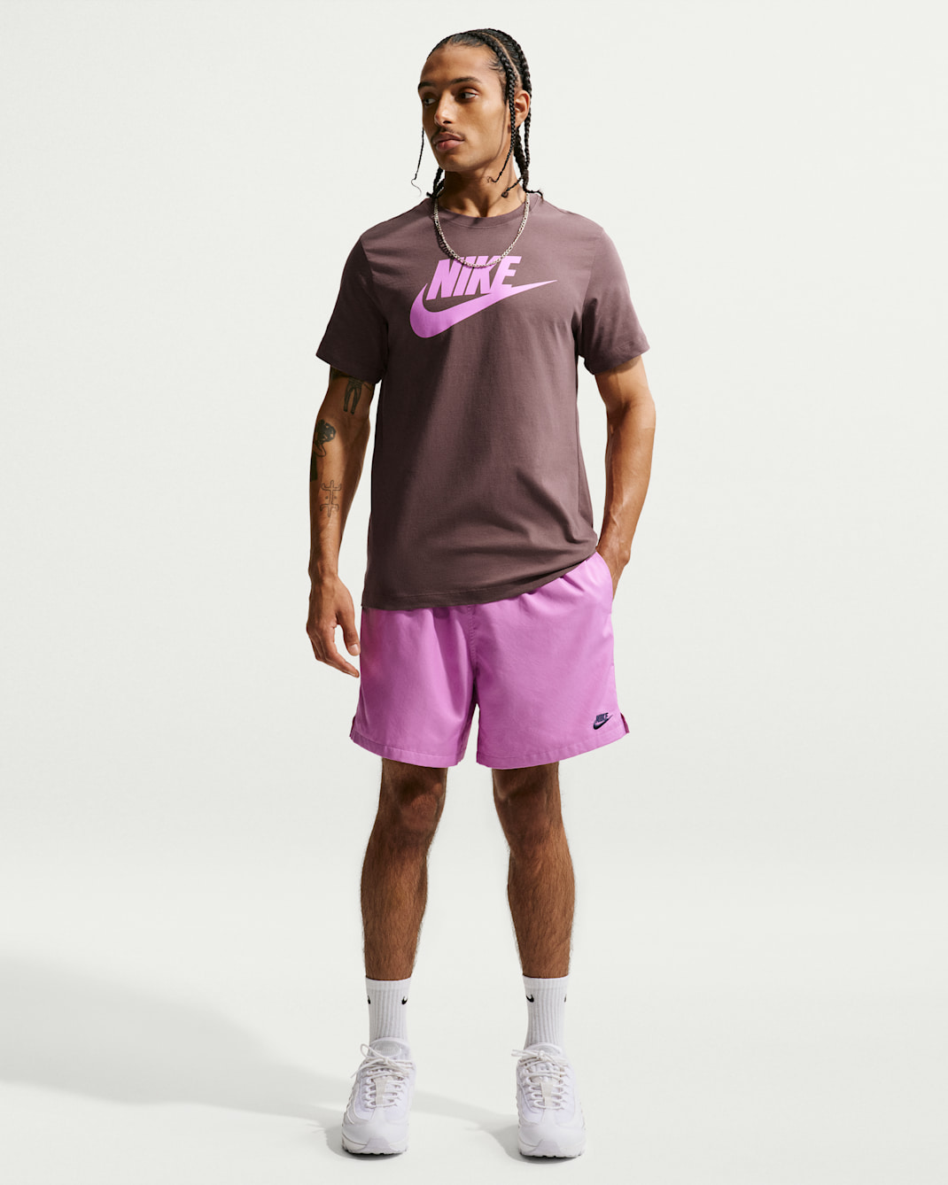 Shorts Flow in tessuto Nike Club – Uomo - Light Magenta/Midnight Navy