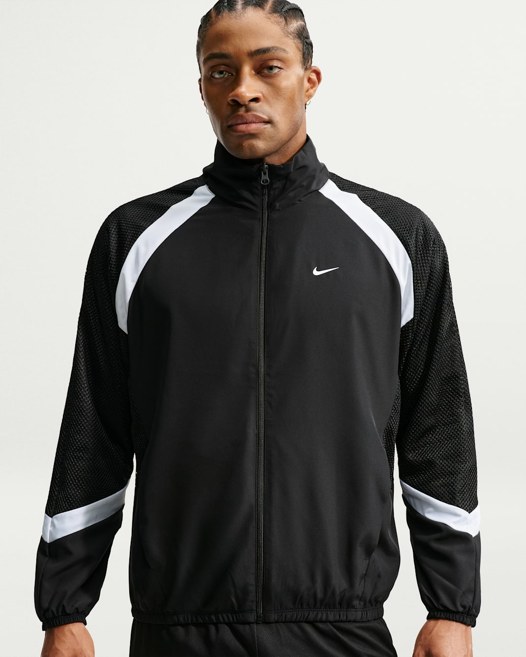Nike Icon Men's Woven Basketball Jacket - Black/Black/White/White