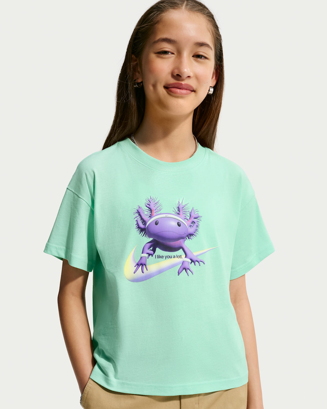 Nike Sportswear Older Kids' (Girls') Boxy T-Shirt - Arctic Green