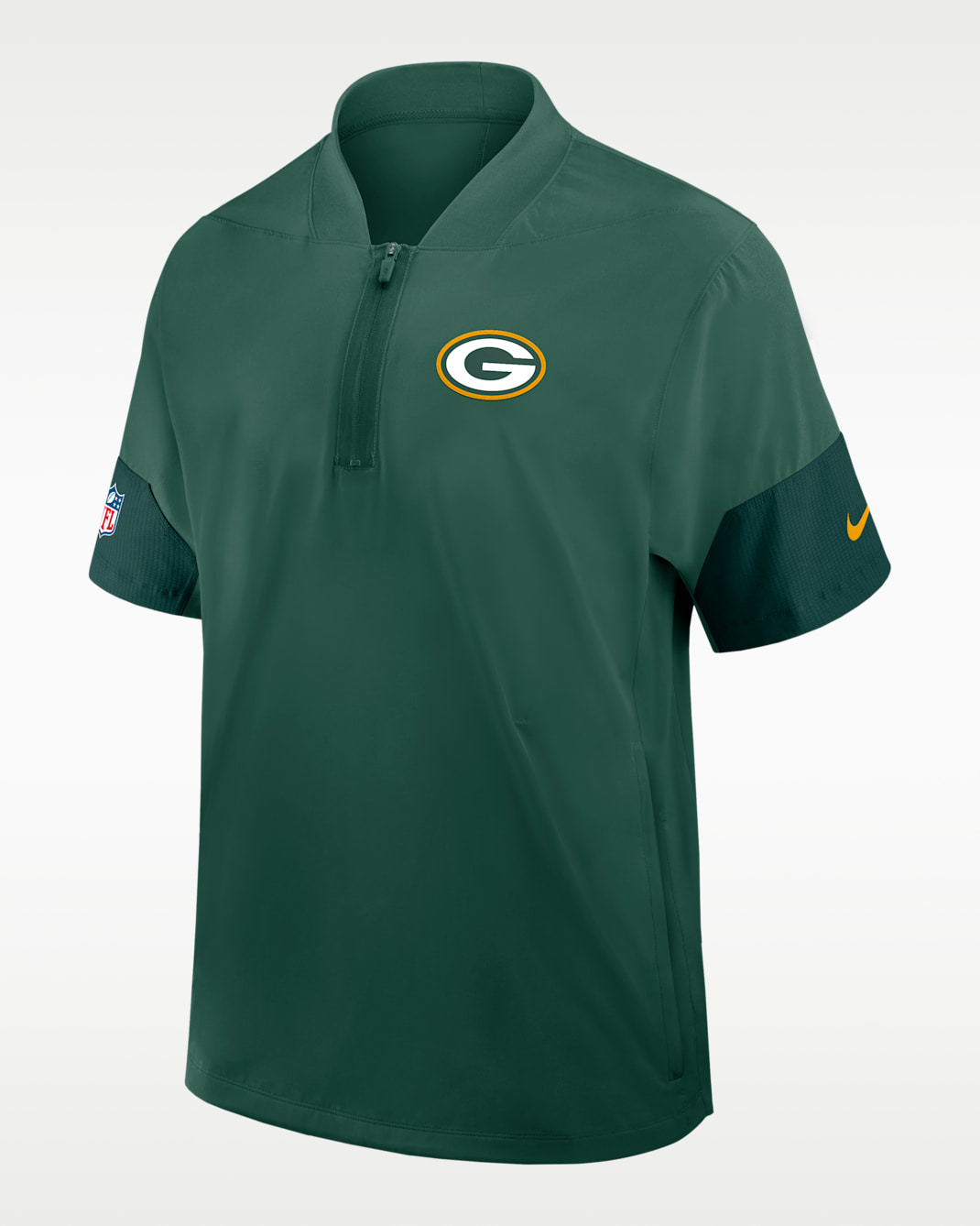 Green Bay Packers Sideline Coach Men's Nike NFL 1/2-Zip Short-Sleeve Jacket - Green