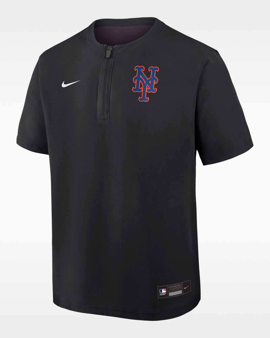 New York Mets Authentic Collection Men's Nike Dri-FIT MLB 1/4-Zip Short-Sleeve Windshirt - Black