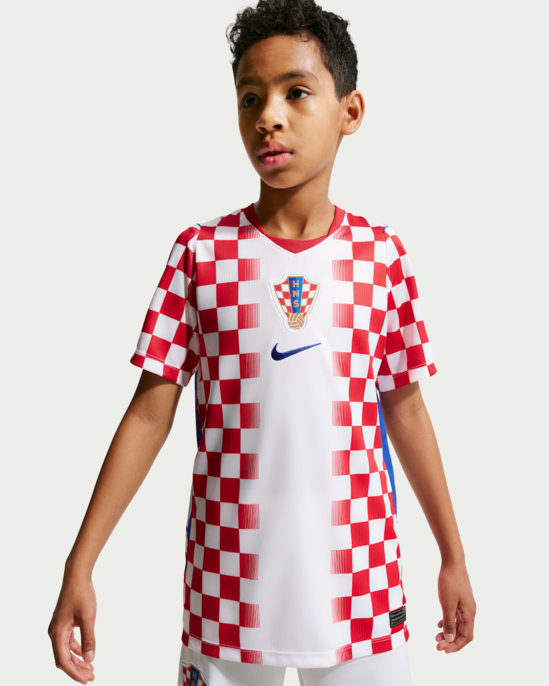 Croatia 2026 Older Kids' Nike Dri-FIT Football Replica Shirt - White/University Red/Hyper Royal