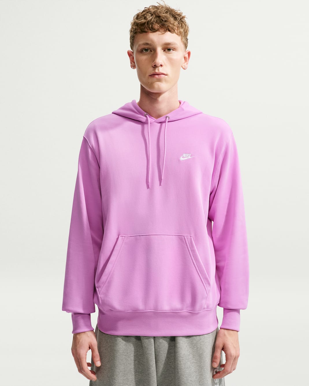 Nike Club Dessuadora amb caputxa de teixit French Terry - Home - Magenta clar/Magenta clar/Blanc