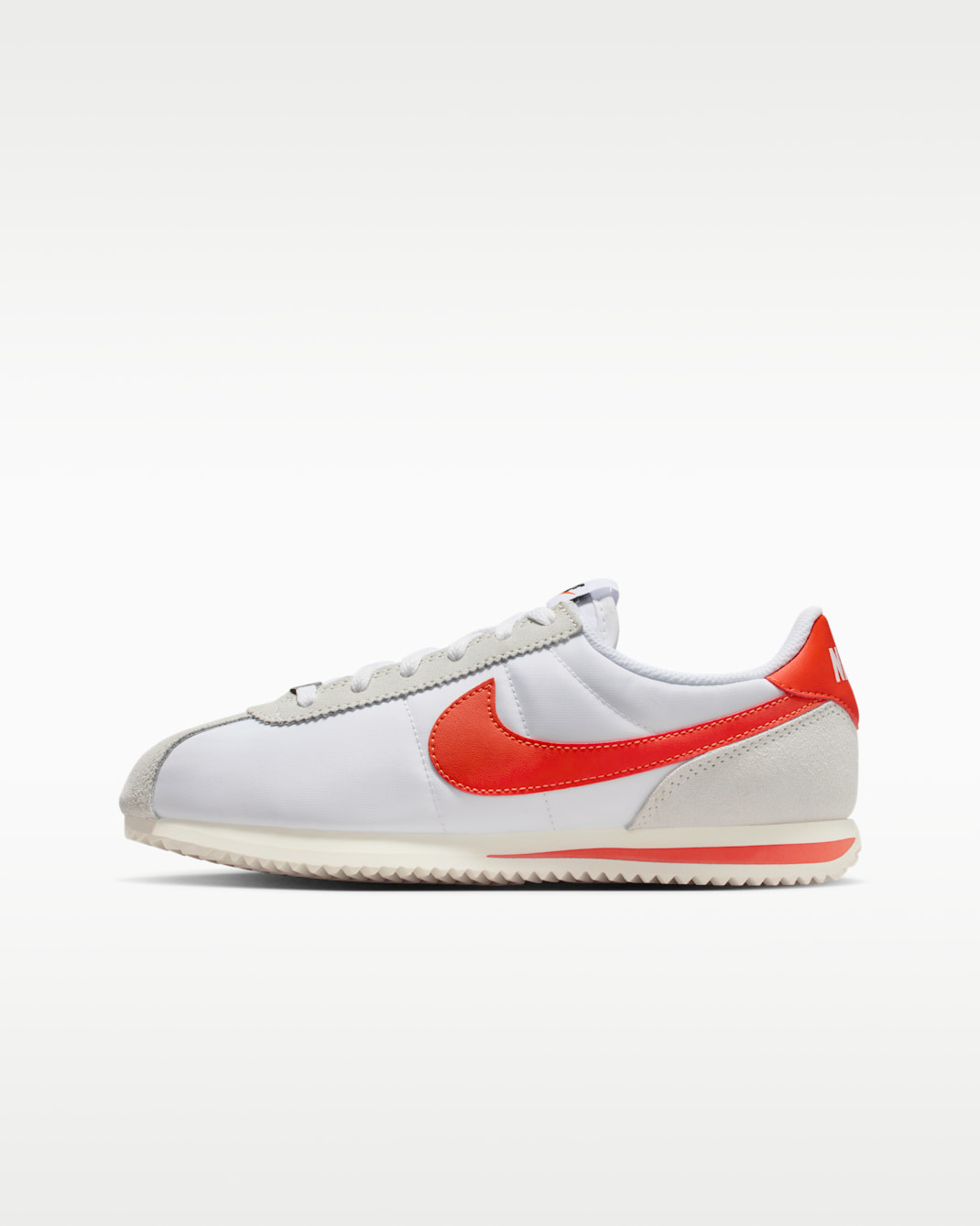 Nike Cortez Textile Big Kids' Shoes - White/Sail/Summit White/Picante Red