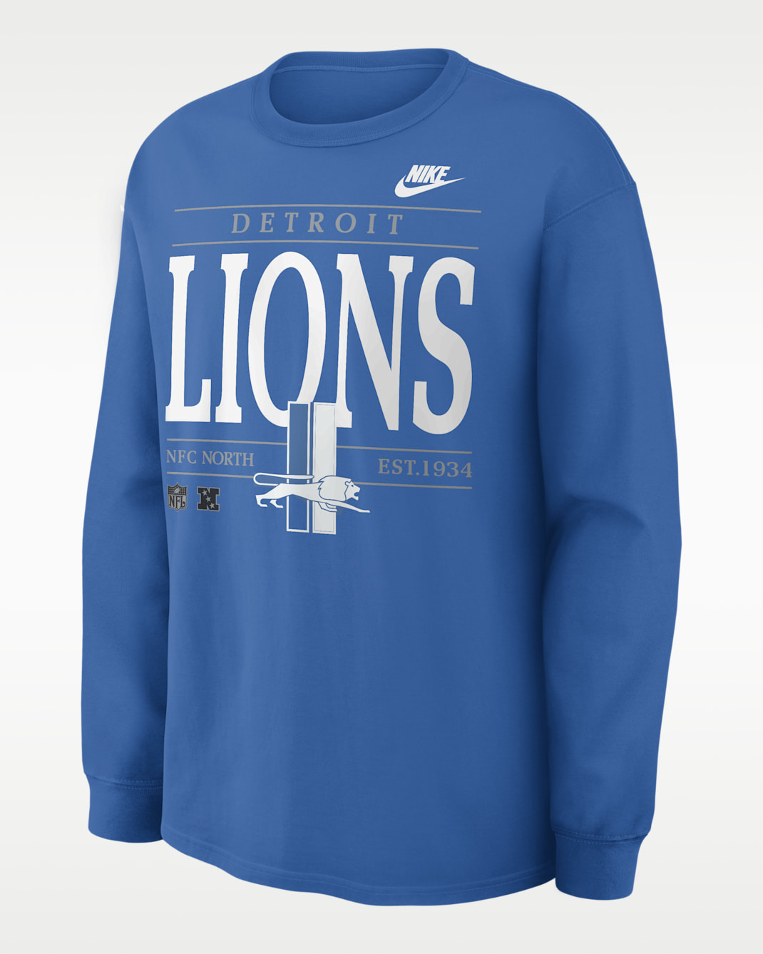 Detroit Lions Rewind Max90 Men's Nike NFL Long-Sleeve T-Shirt - Blue