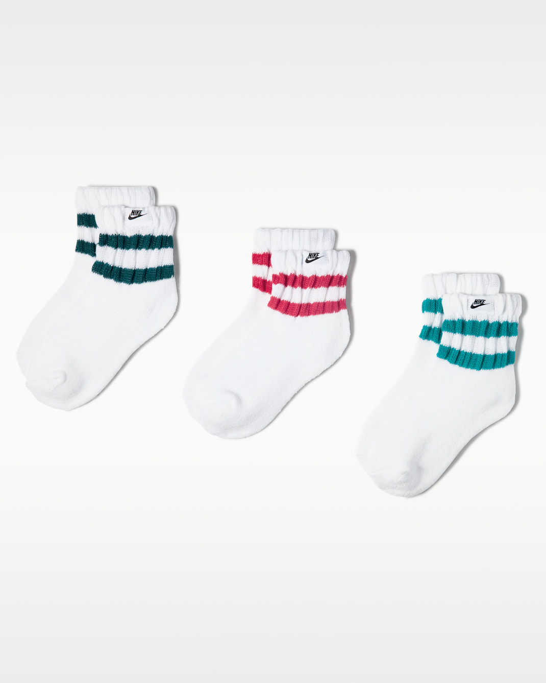 Nike Kids' Varsity Scrunch Socks (3 Pairs) - White