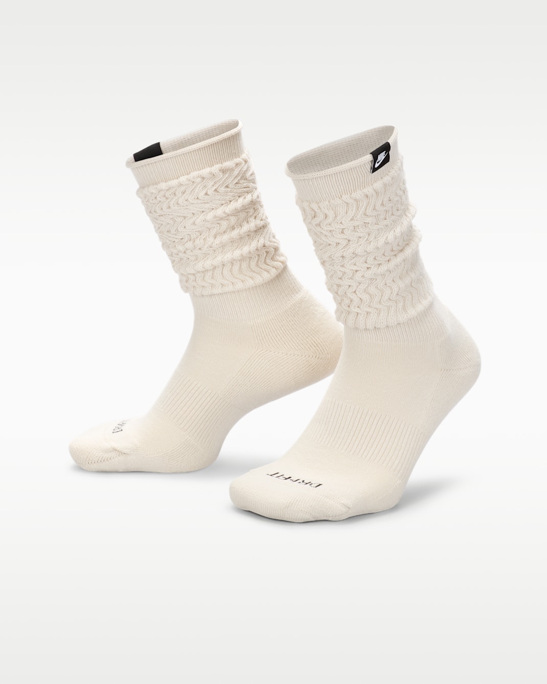 Nike Everyday Plus Slouchy Cushioned Crew Socks (1 Pair) - Light Bone/Black