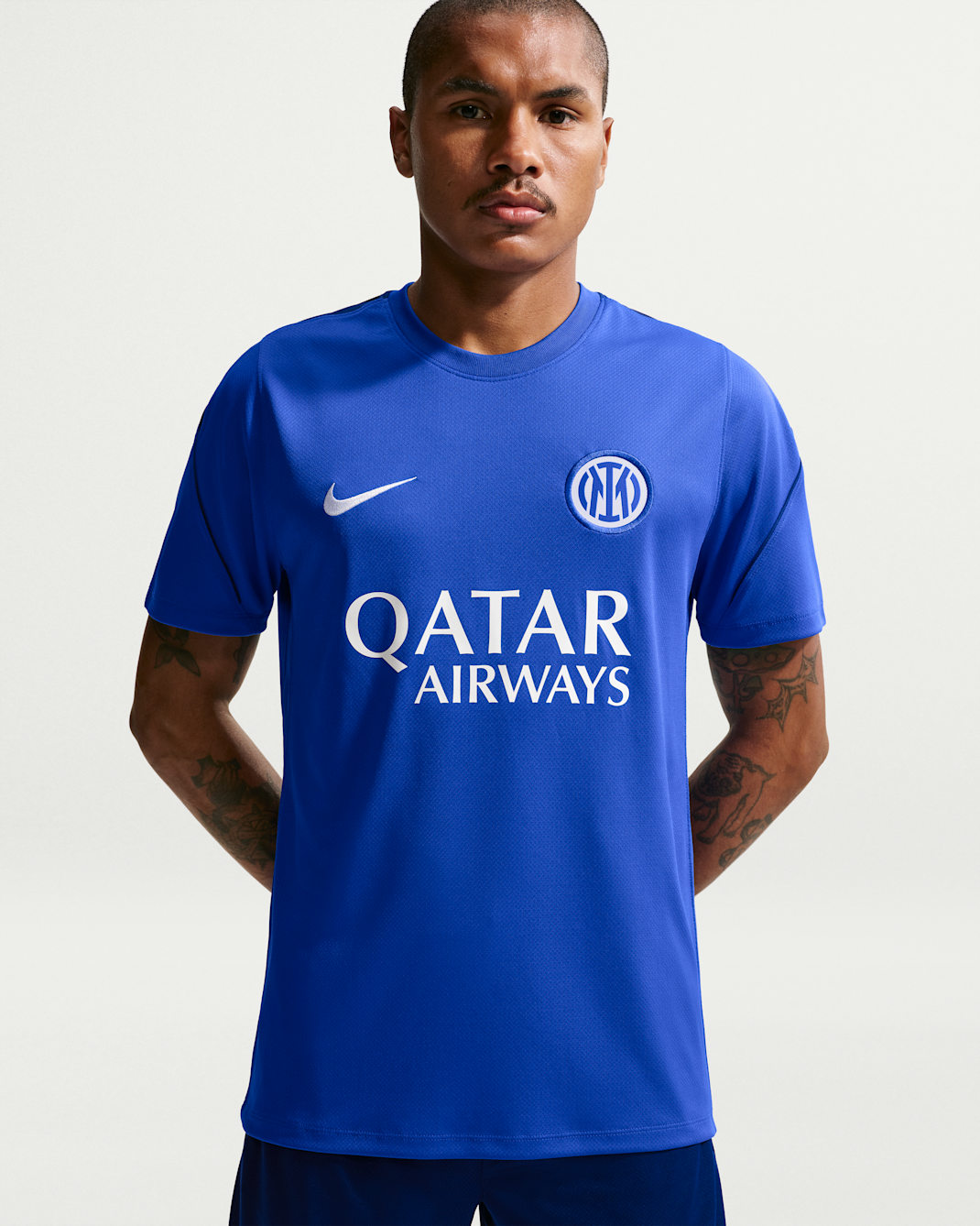 Inter Milan Strike Men's Nike Football Dri-FIT Short-Sleeve Top - Lyon Blue/Blue Void/Blue Void/White