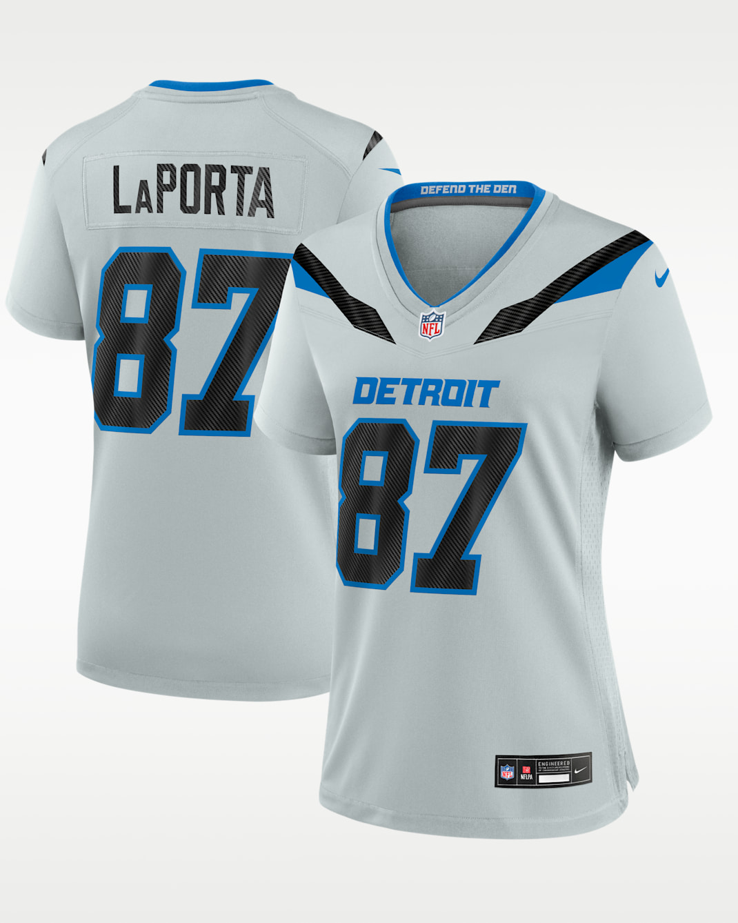 Sam LaPorta Detroit Lions Rivalries Collection Women's Nike NFL Game Jersey - Silver