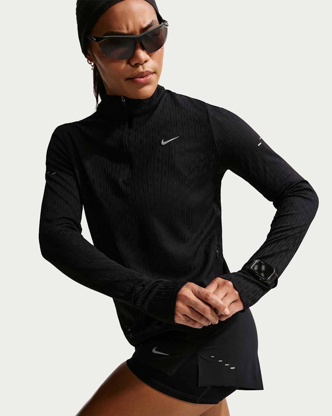 Nike Swift Aero-FIT Laufoberteil mit Halbreißverschluss (Damen) - Schwarz