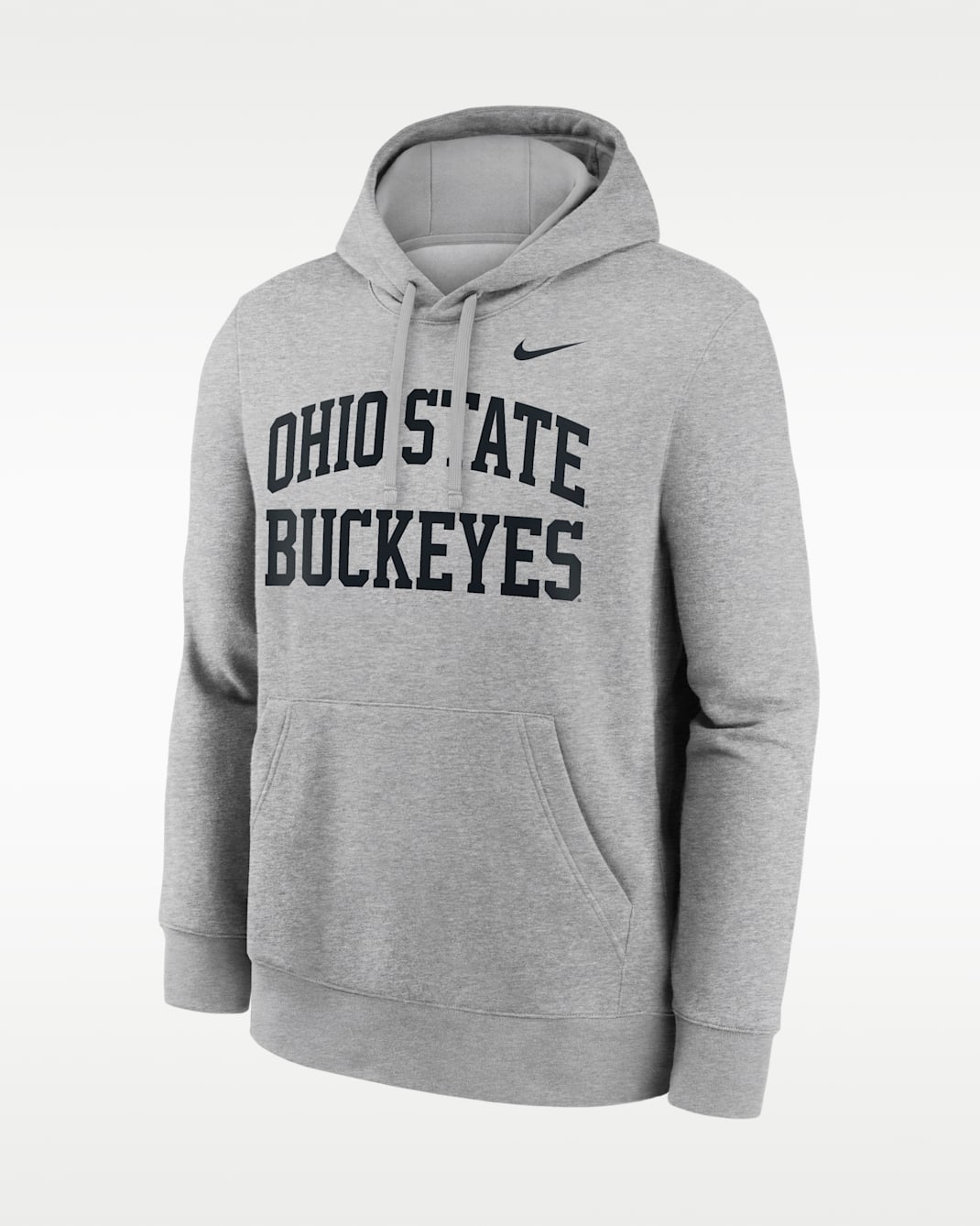 Ohio State Primetime Arched Club Men's Nike College Pullover Hoodie - Grey Heather