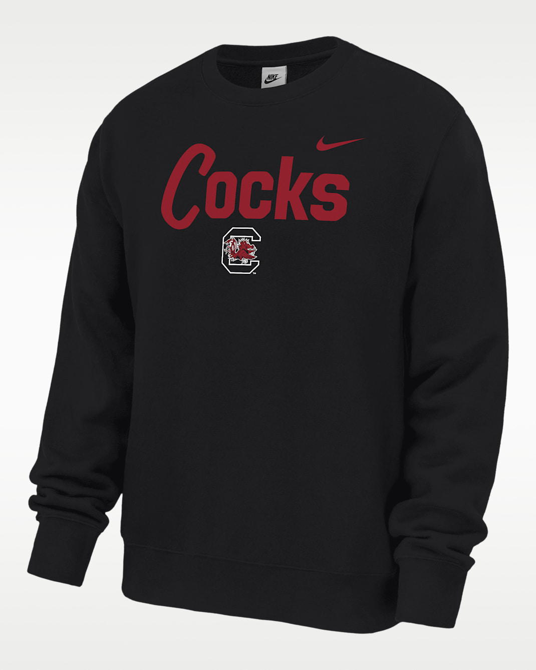 Nike College (South Carolina Gamecocks) Men's Fleece Crew-Neck Sweatshirt - Black