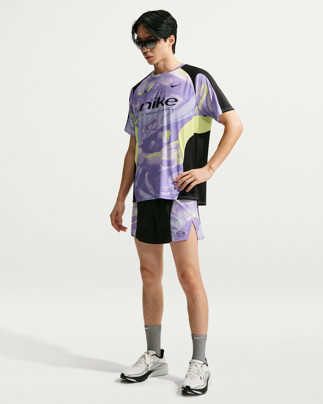 Nike Men's Dri-FIT 10cm (approx.) Brief-Lined Running Shorts - Space Purple/Black/Black