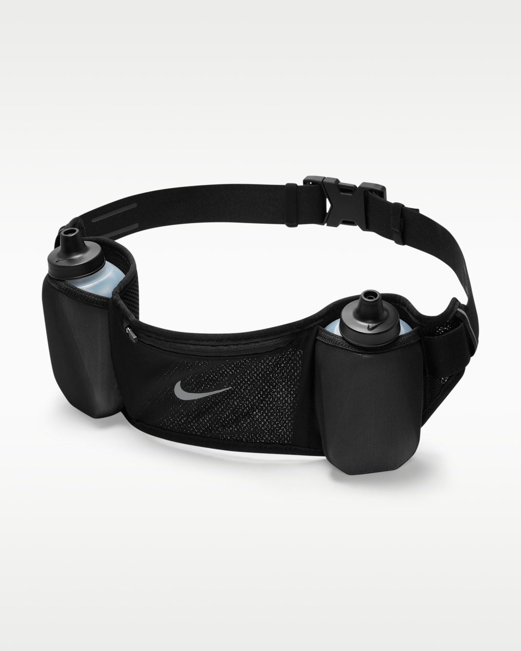 Cinturón de hidratación Nike 24 oz Flex Stride Double - Negro/Negro/Plata