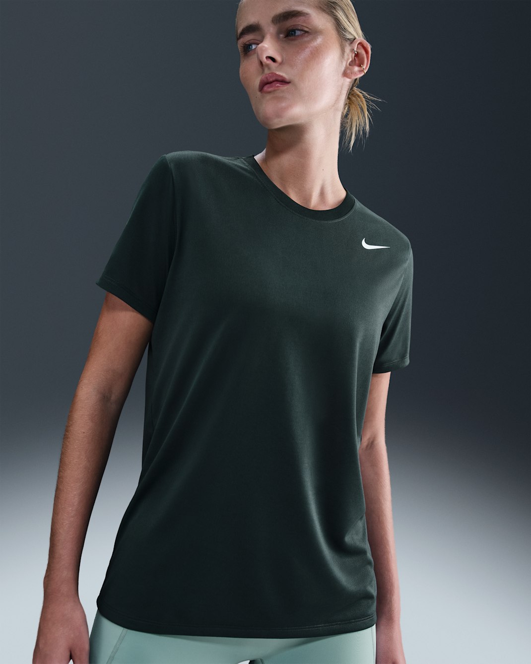 Nike Dri-FIT Women's T-Shirt - Seaweed/White