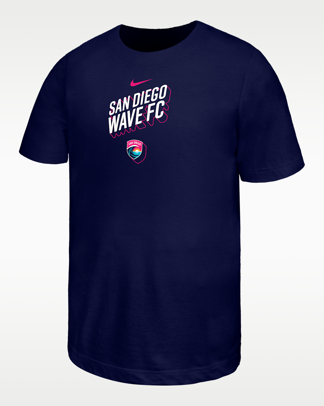 San Diego Wave Big Kids' Nike Cotton T-Shirt - Blue Void/Pink