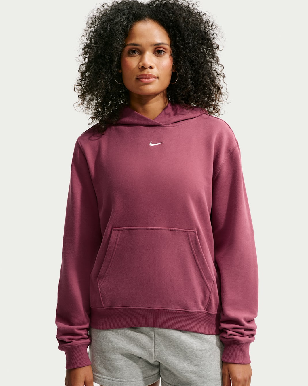 Nike Studio Fleece Lightweight Women's Pullover Hoodie - Pink Smoke/Sail