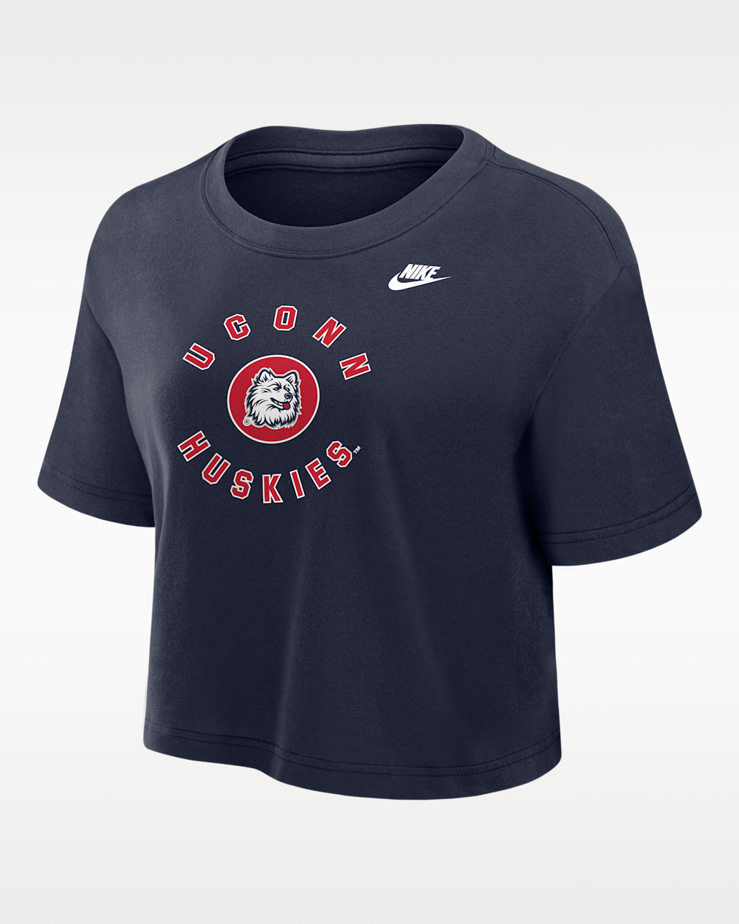 Connecticut Huskies Women's Nike Dri-FIT Cropped T-Shirt - College Navy
