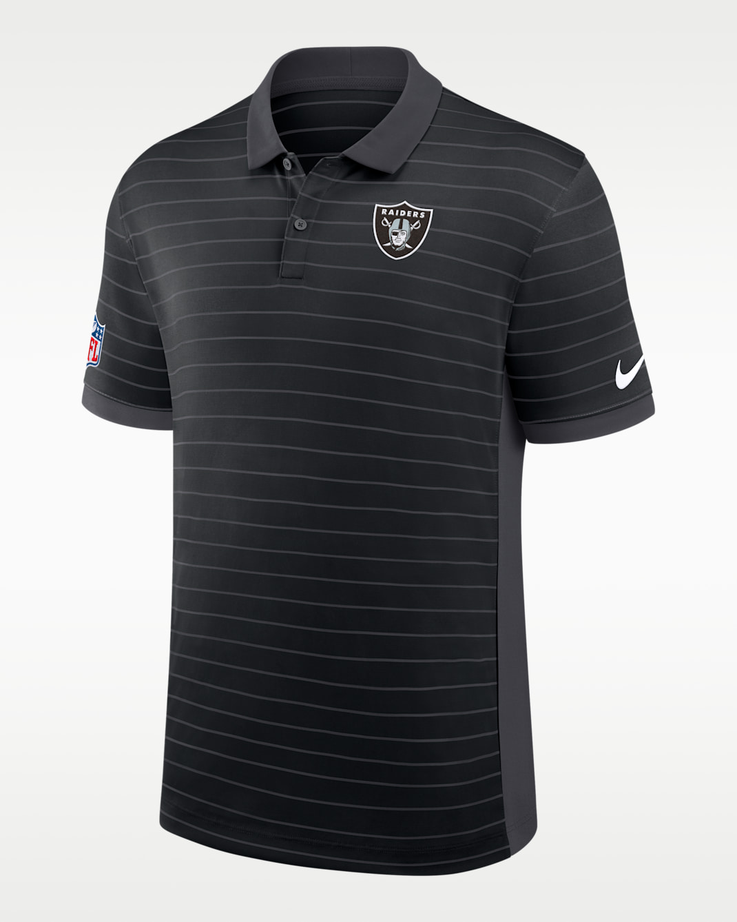 Las Vegas Raiders Sideline Victory Stripe Men's Nike Dri-FIT NFL Polo - Black