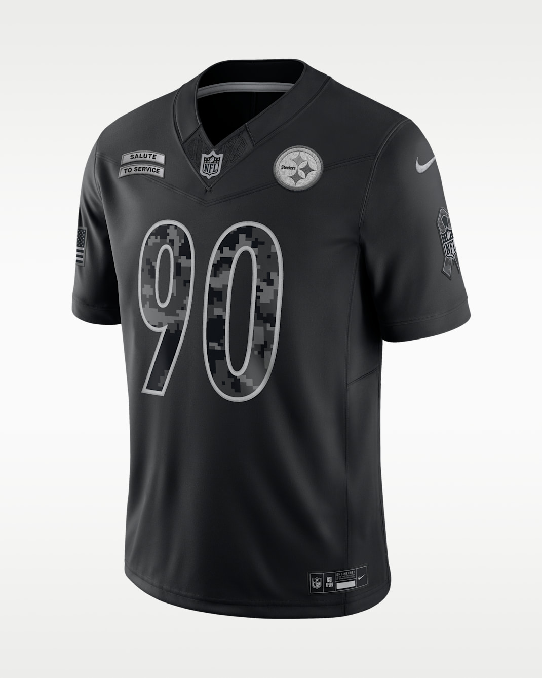 T.J. Watt Pittsburgh Steelers Salute to Service Men's Nike Dri-FIT NFL Limited Jersey - Black