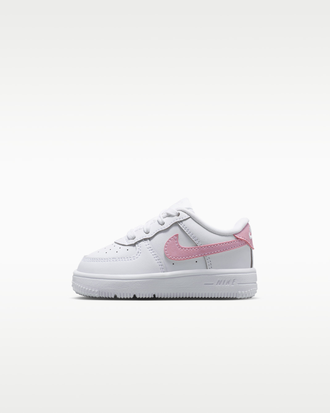 Nike Force 1 Low Baby/Toddler Shoes - White/White/Medium Soft Pink