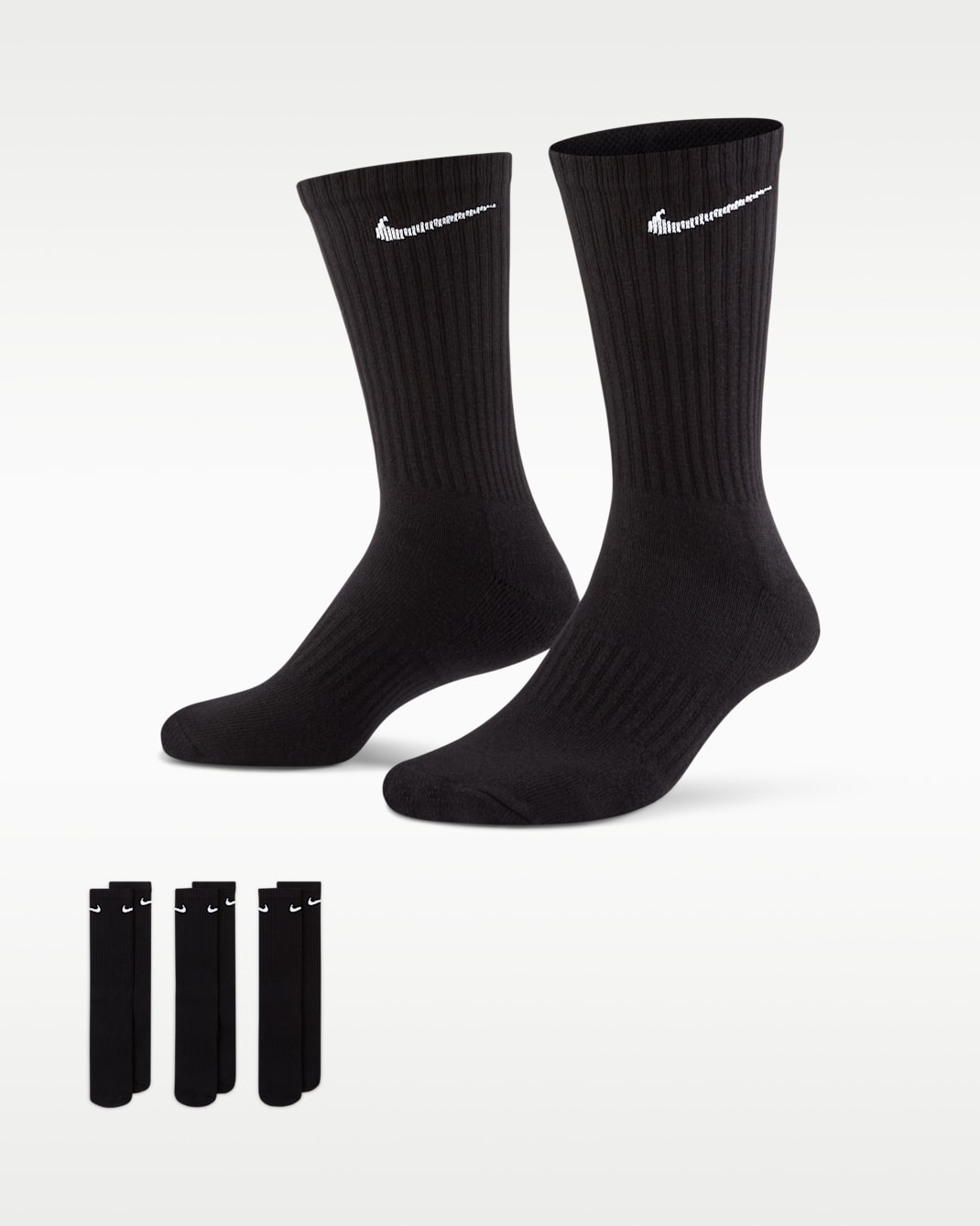 Nike Everyday Cushioned Training Crew Socks (3 Pairs) - Black/White