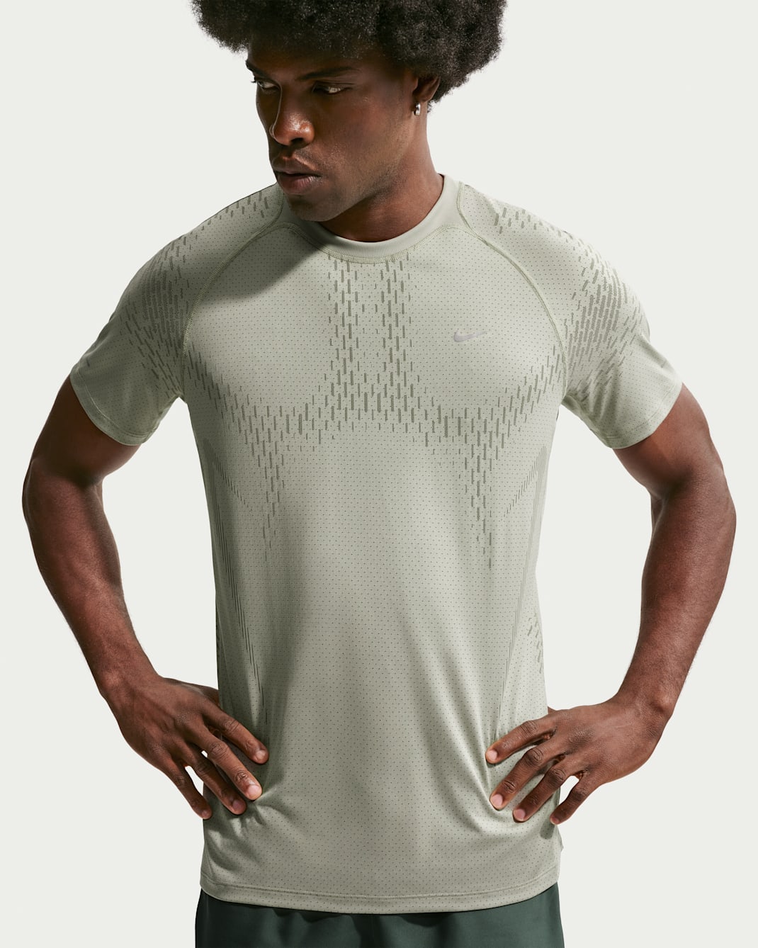 Nike Stride Plus Men's Dri-FIT ADV Short-Sleeve Running Top - Spruce Fog/Light Army