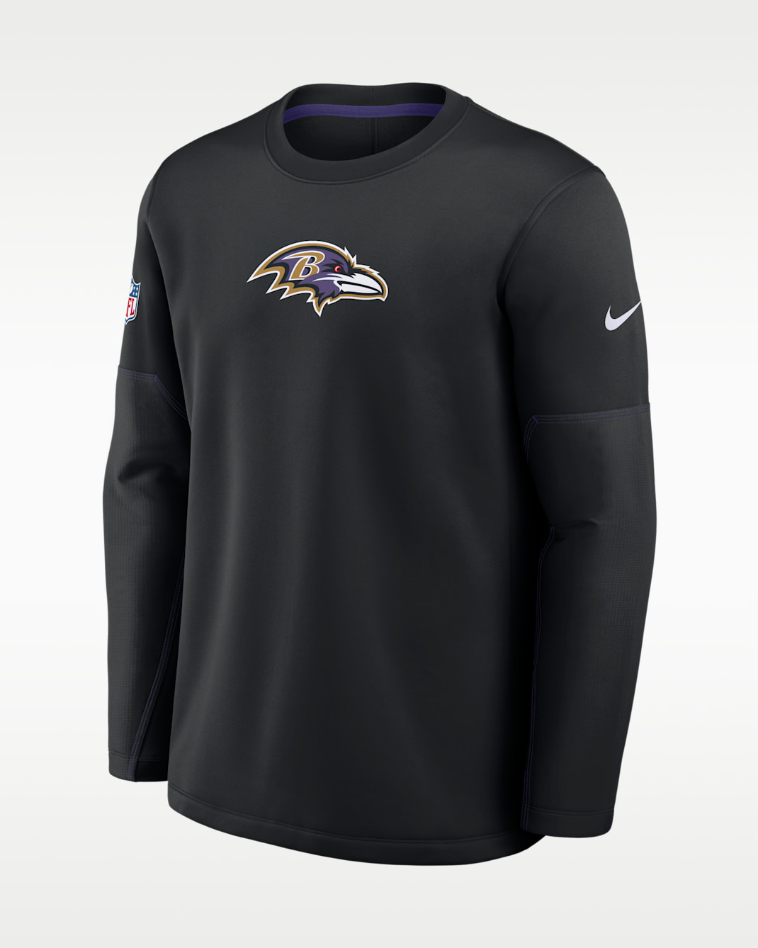 Baltimore Ravens Sideline Coaches Men's Nike Therma-FIT NFL Long-Sleeve T-Shirt - Black