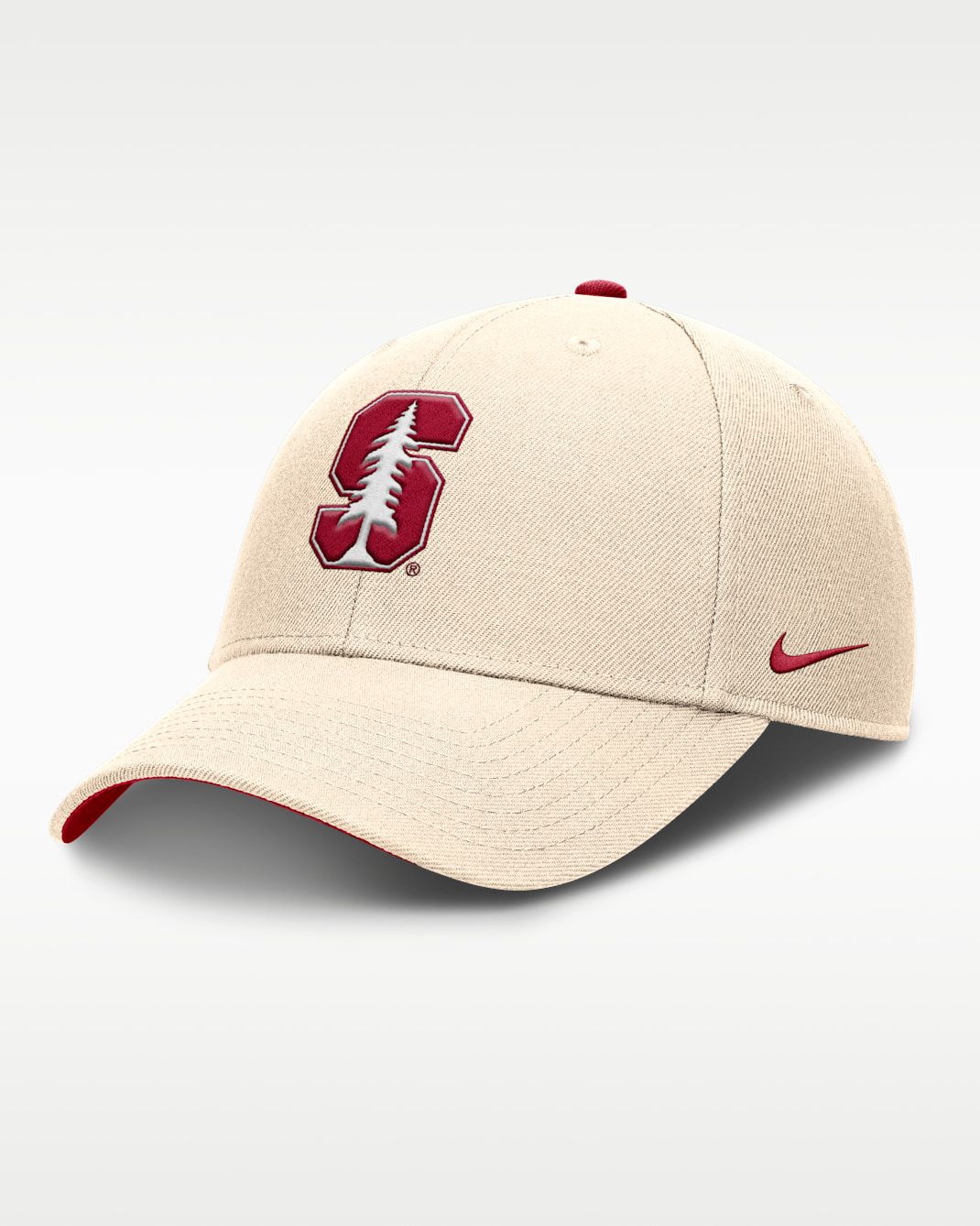 Stanford Primetime Rise Men's Nike Dri-FIT College Trucker Adjustable Hat - Natural