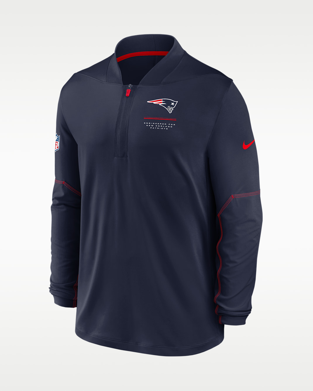 Camiseta Nike Dri-FIT de la NFL con medio cierre para hombre New England Patriots Sideline - Azul marino