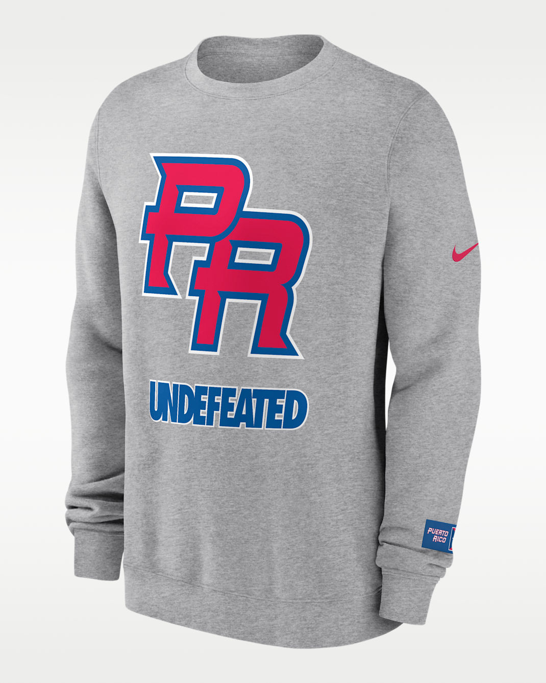 Puerto Rico National Baseball Team 2026 World Baseball Classic Complex Undefeated Men's Nike Pullover Crew - Dark Grey Heather