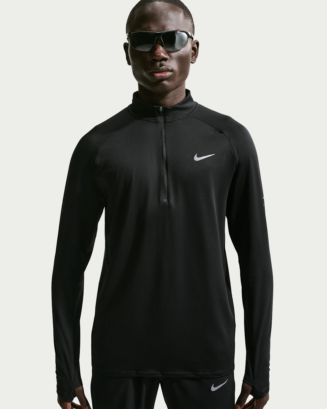 Nike Stride Dri-FIT Laufoberteil mit Viertelreißverschluss (Herren) - Schwarz