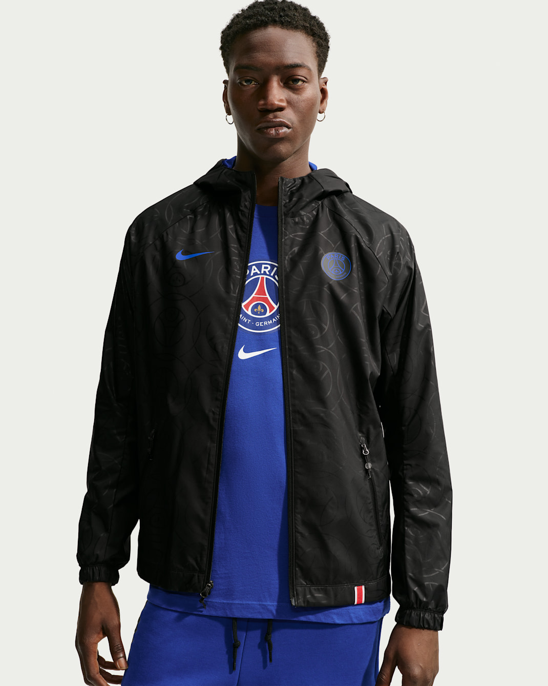 Paris Saint-Germain AWF Men's Nike Dri-FIT Football Jacket - Black/Old Royal/Old Royal