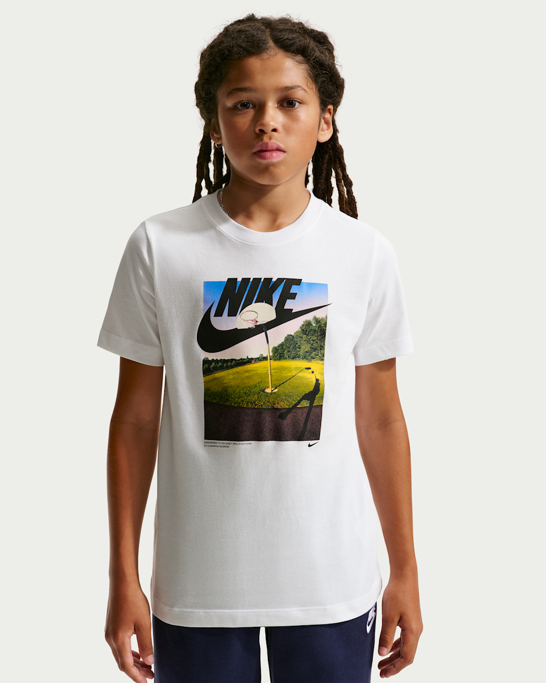 Playera para niños talla grande Nike Sportswear - Blanco