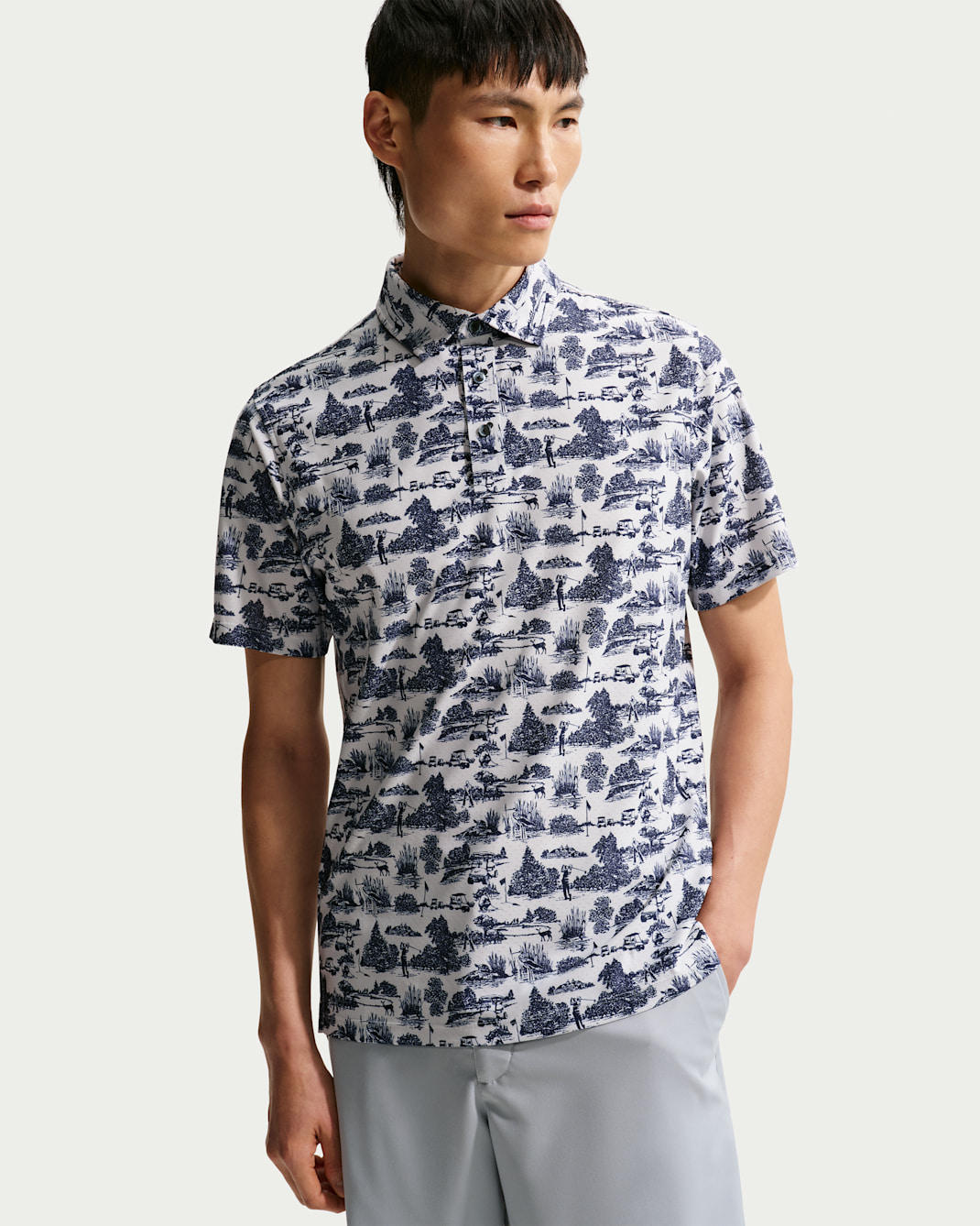 ナイキ テーラード パフォーマンス メンズ Dri-FIT ゴルフポロ - フォトンダスト/カレッジネイビー