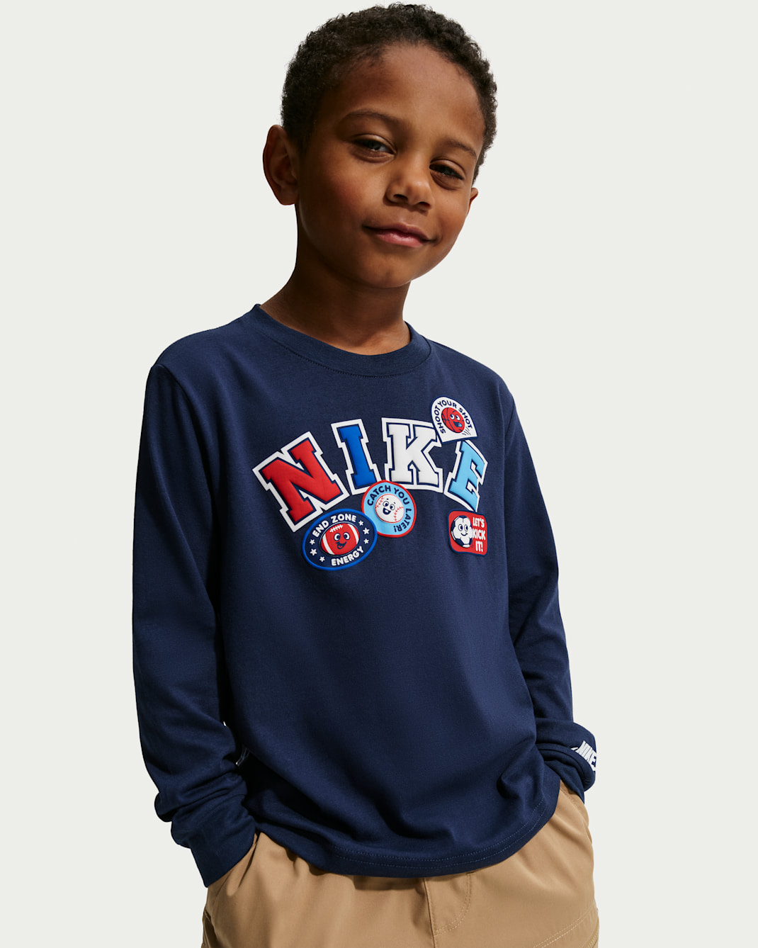 Nike Little Kids' Graphic Long-Sleeve T-Shirt - Midnight Navy