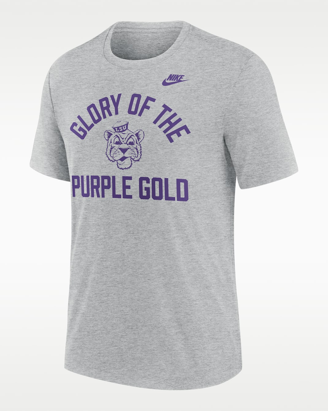 Playera universitaria Nike para hombre LSU Legacy Mantra - Gris