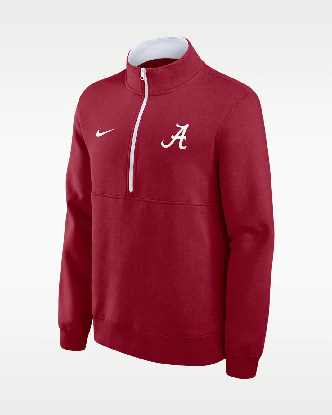 Alabama Primetime Primary Logo Men's Nike College 1/2-Zip Crew - Team Crimson/White