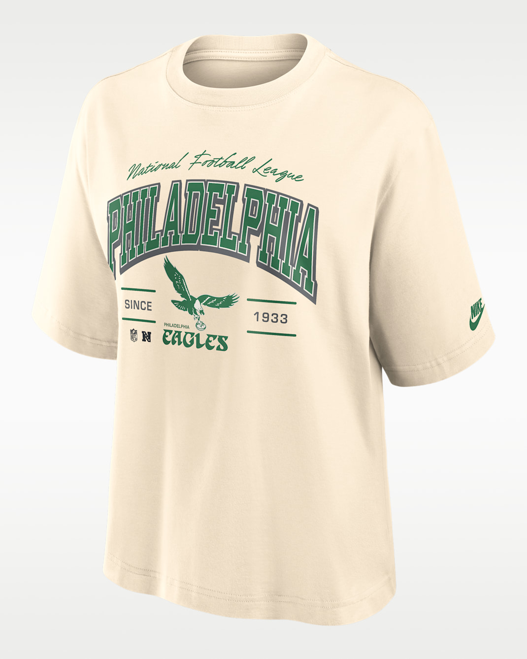 Philadelphia Eagles Vintage Mod Boxy Women's Nike NFL T-Shirt - Cream