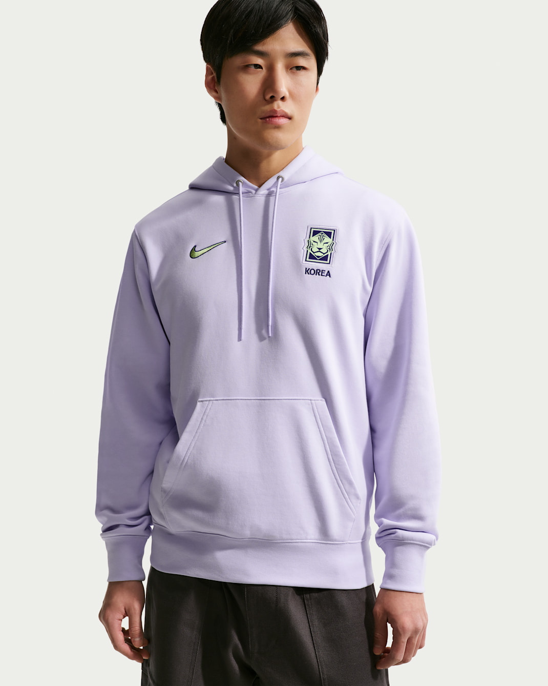 대한민국 클럽 남성 나이키 축구 프렌치 테리 풀오버 후디 - 애미시스트 틴트/스페이스 퍼플/라이트 리퀴드 라임