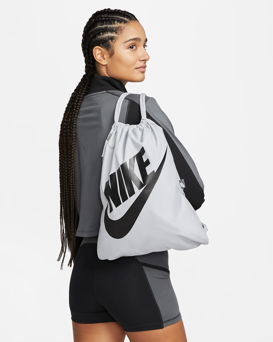 Nike Heritage Drawstring Bag (13L) - Wolf Grey/Wolf Grey/Black