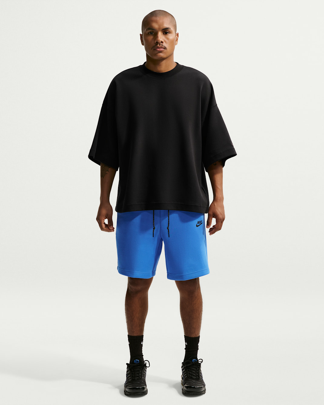 Nike Tech Men's Fleece Shorts - Blue Crystal/Black