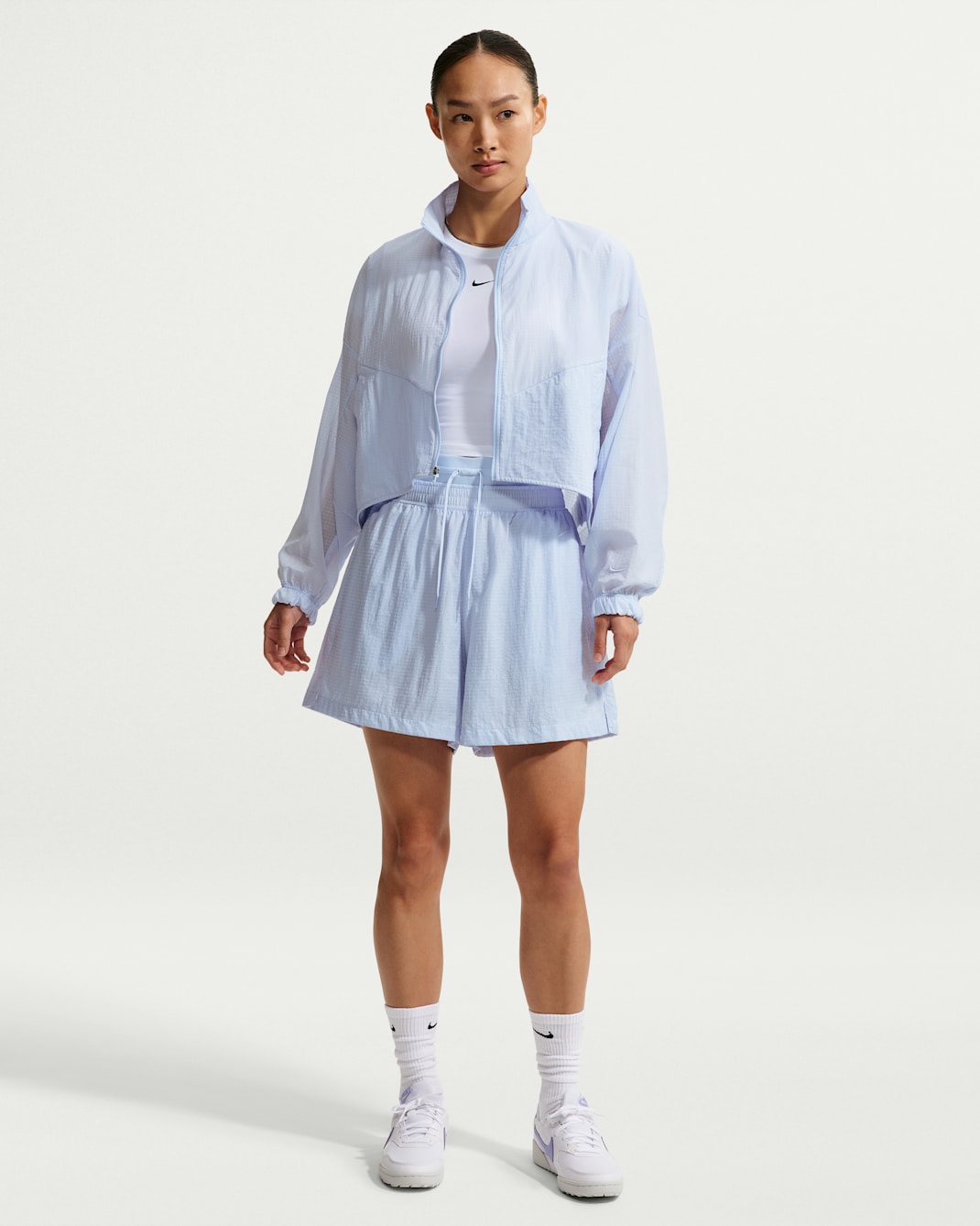 ナイキ スポーツウェア ウィメンズ ルーズ ハイウエスト 軽量 リップストップ ショートパンツ - ハイドロジェンブルー/ハイドロジェンブルー