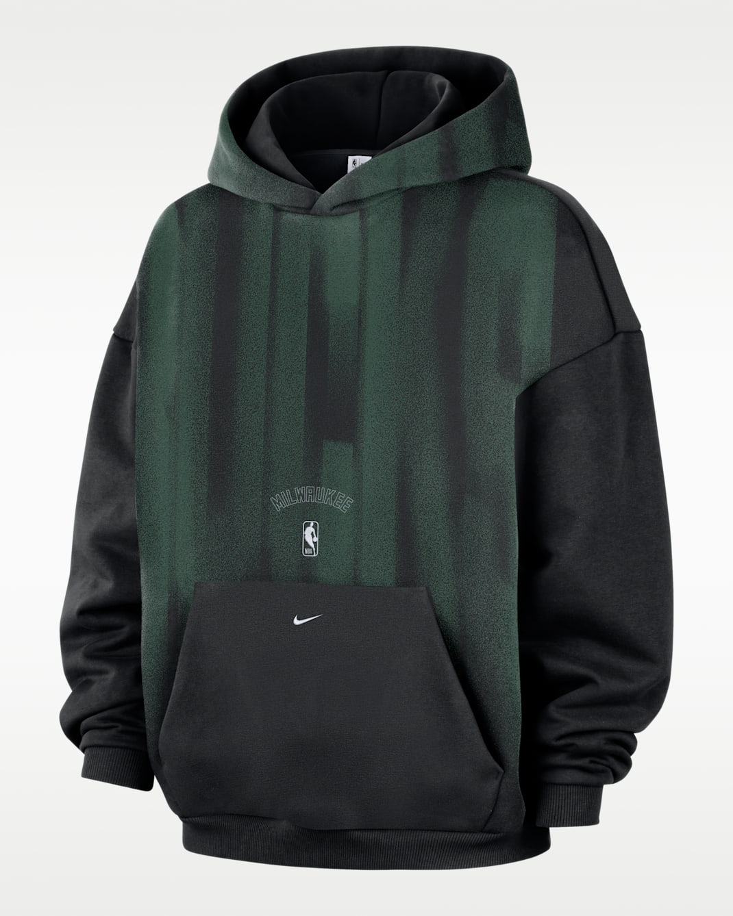 Milwaukee Bucks Standard Issue Men's Therma-FIT Fleece Basketball Hoodie - Black/White