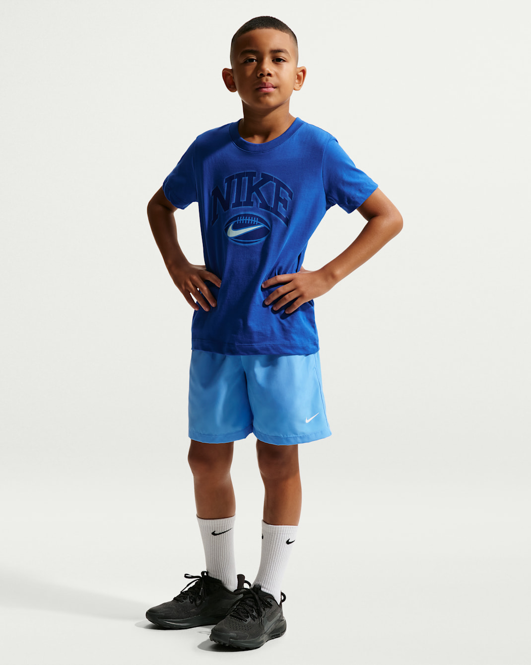 Shorts de entrenamiento Dri-FIT para niños talla grande Nike Multi - Azul universitario/Blanco