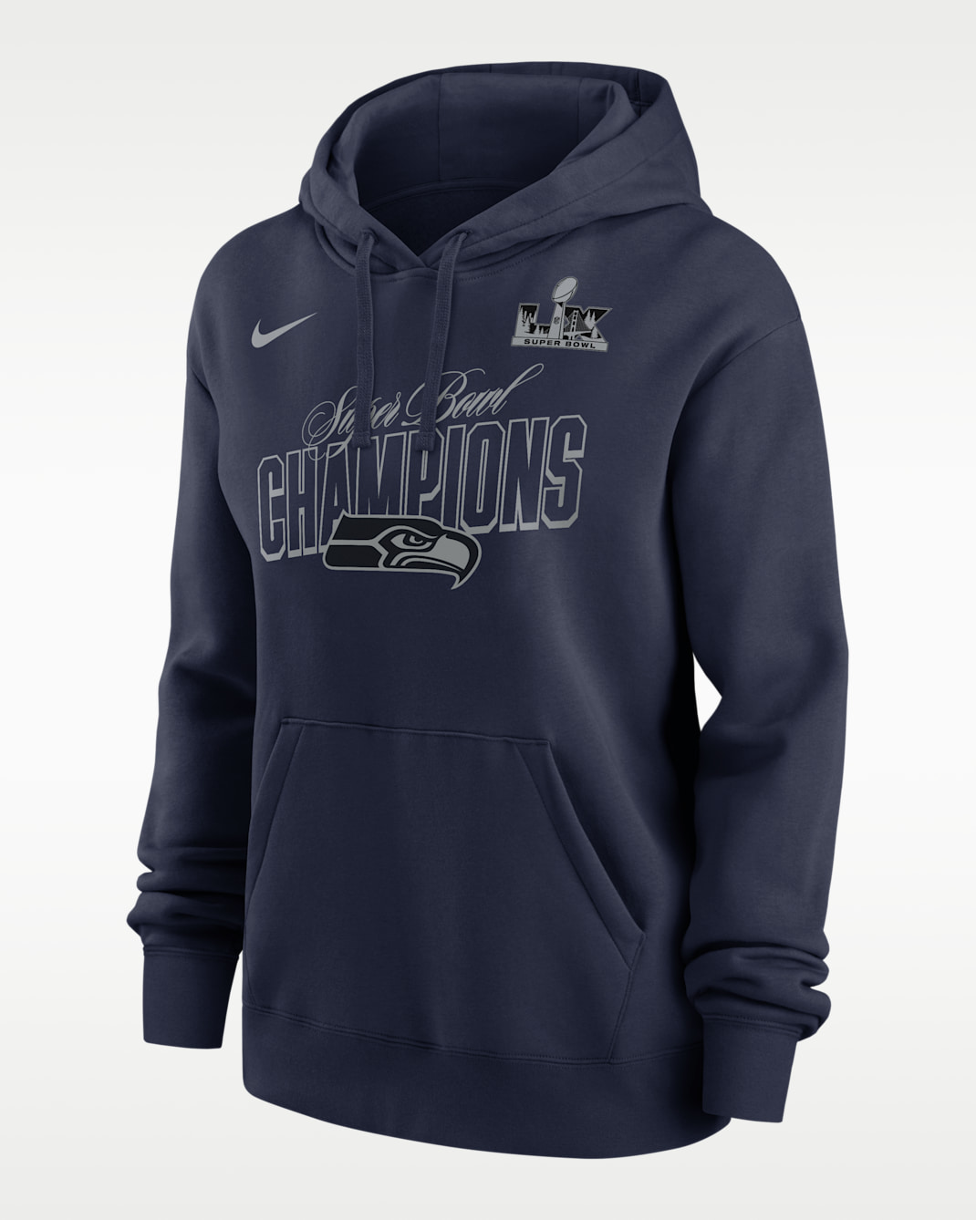 Seattle Seahawks Super Bowl LX Champions Epic Showdown Women's Nike NFL Pullover Hoodie - College Navy