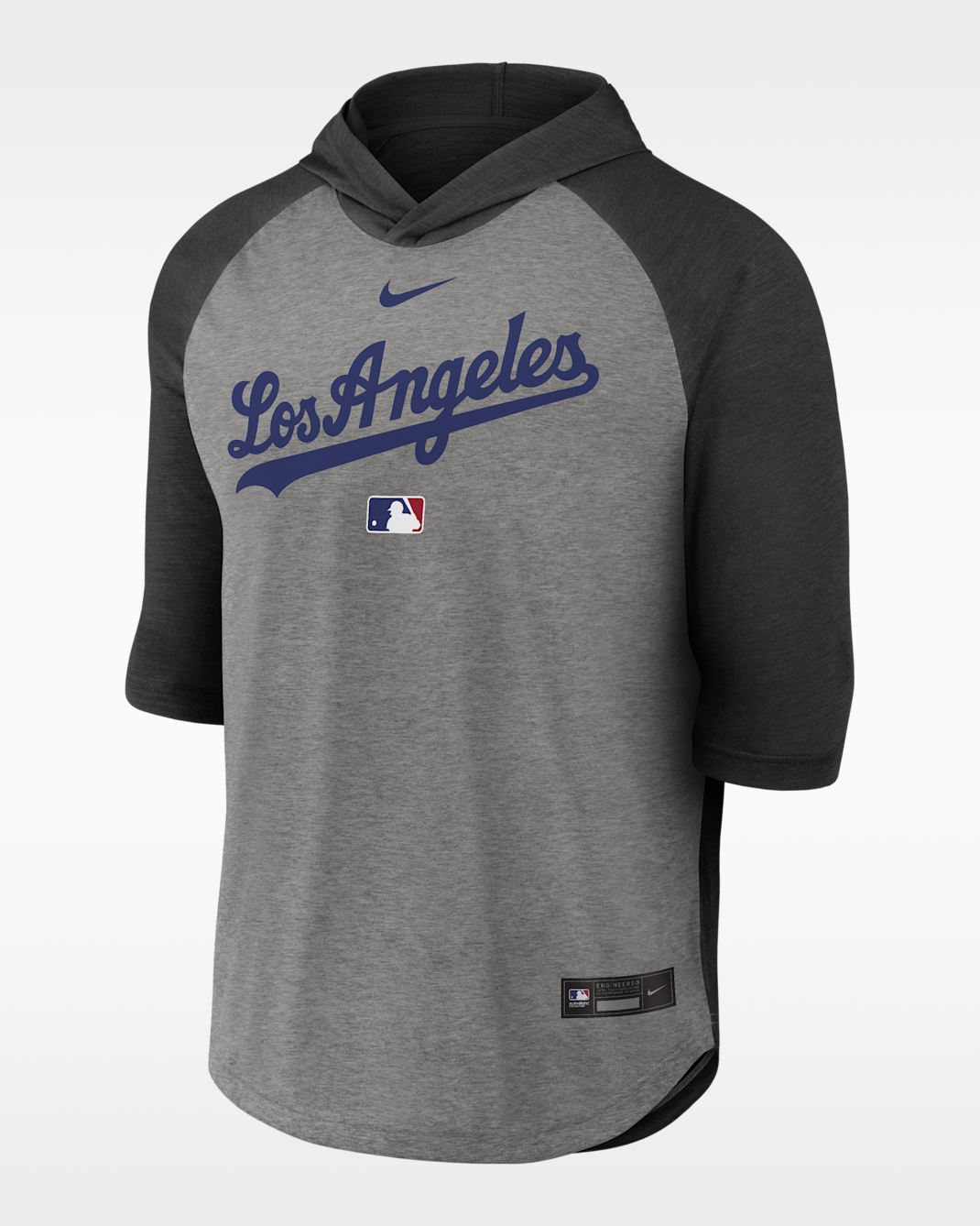 Los Angeles Dodgers Authentic Collection Flux Men's Nike Dri-FIT MLB 3/4-Sleeve Hooded T-Shirt - Black