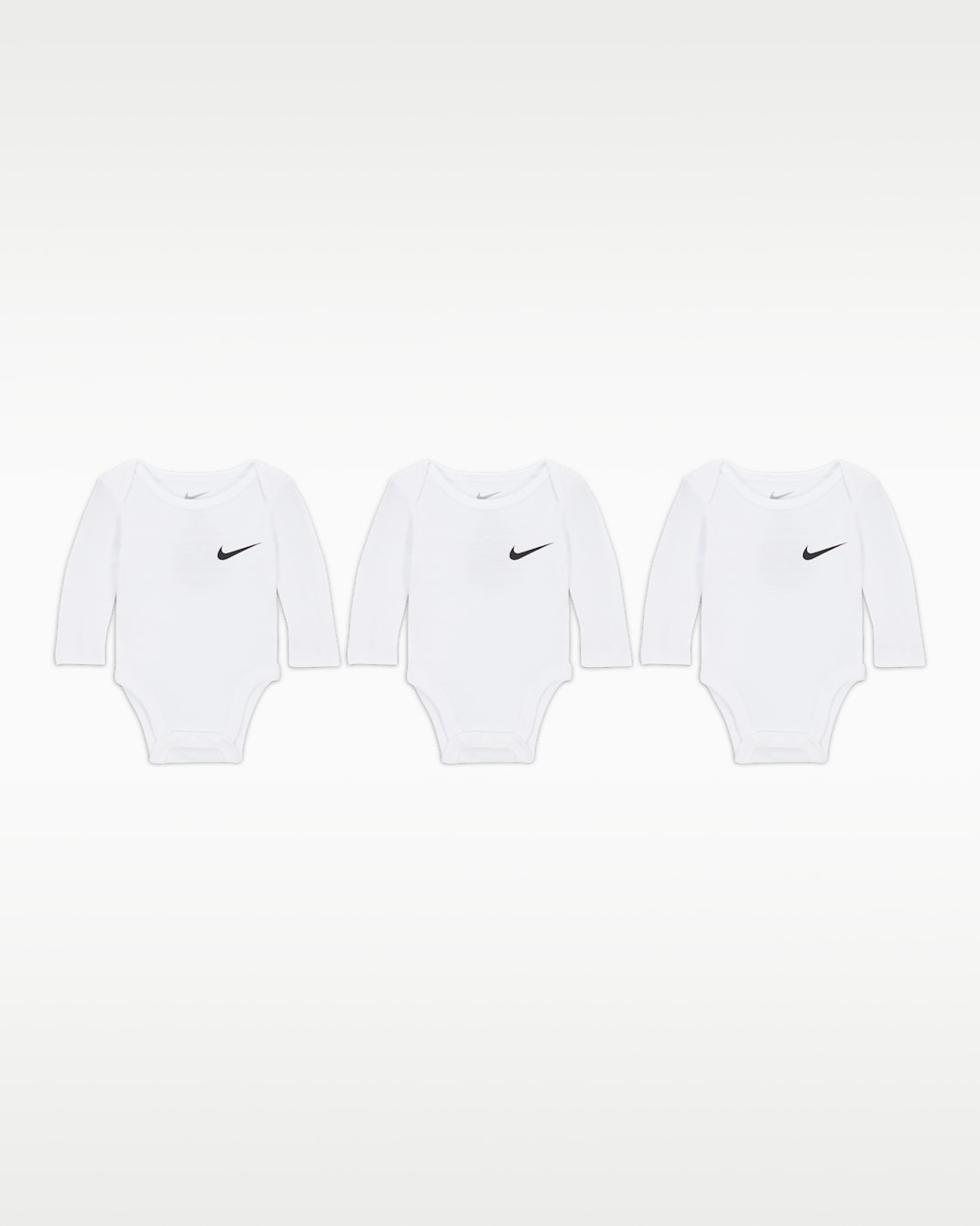 Nike Essentials Baby 3-Pack Long Sleeve Bodysuits - White