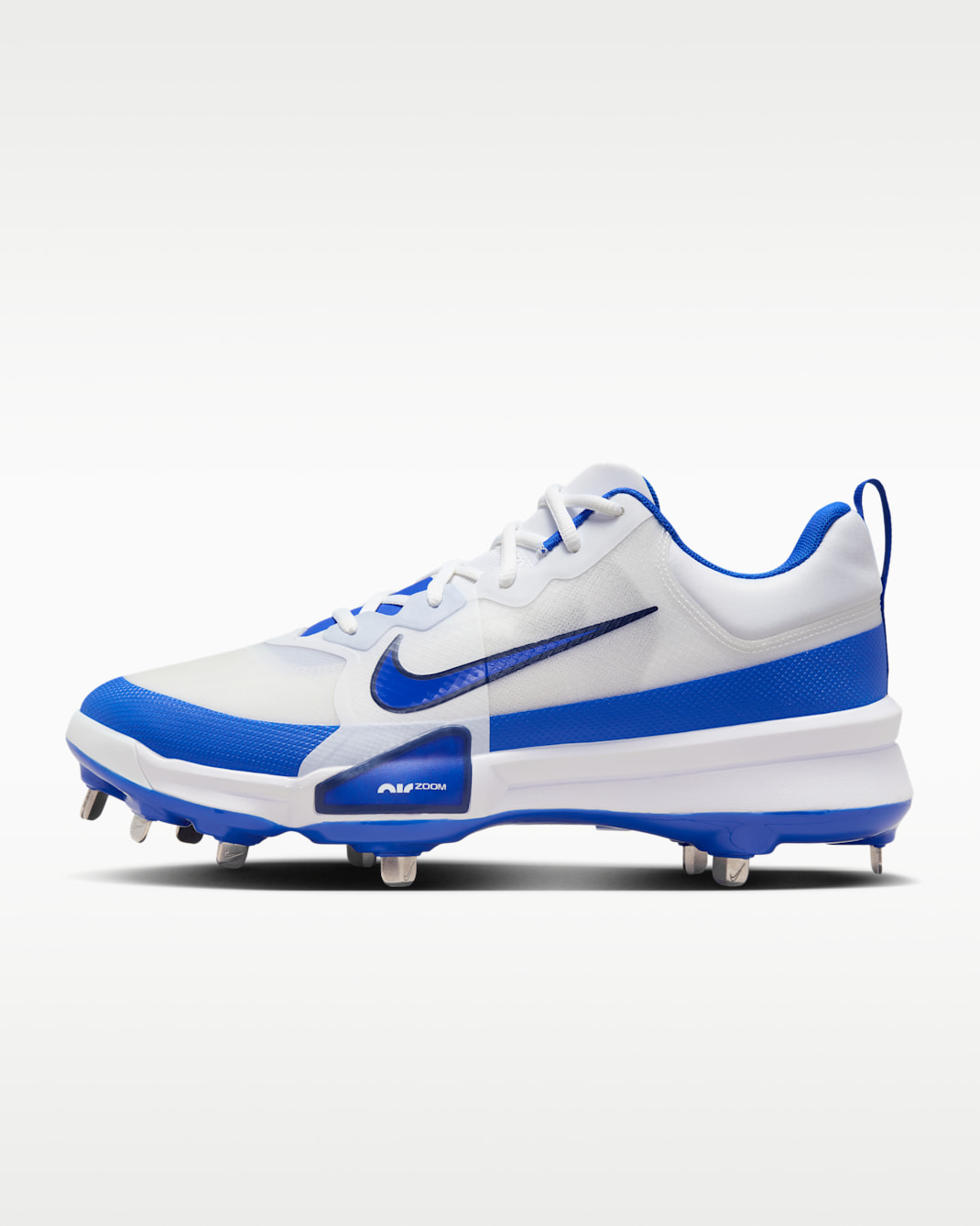 Nike Force Zoom Trout 9 Pro Baseball Cleats - White/Midnight Navy/Hyper Royal